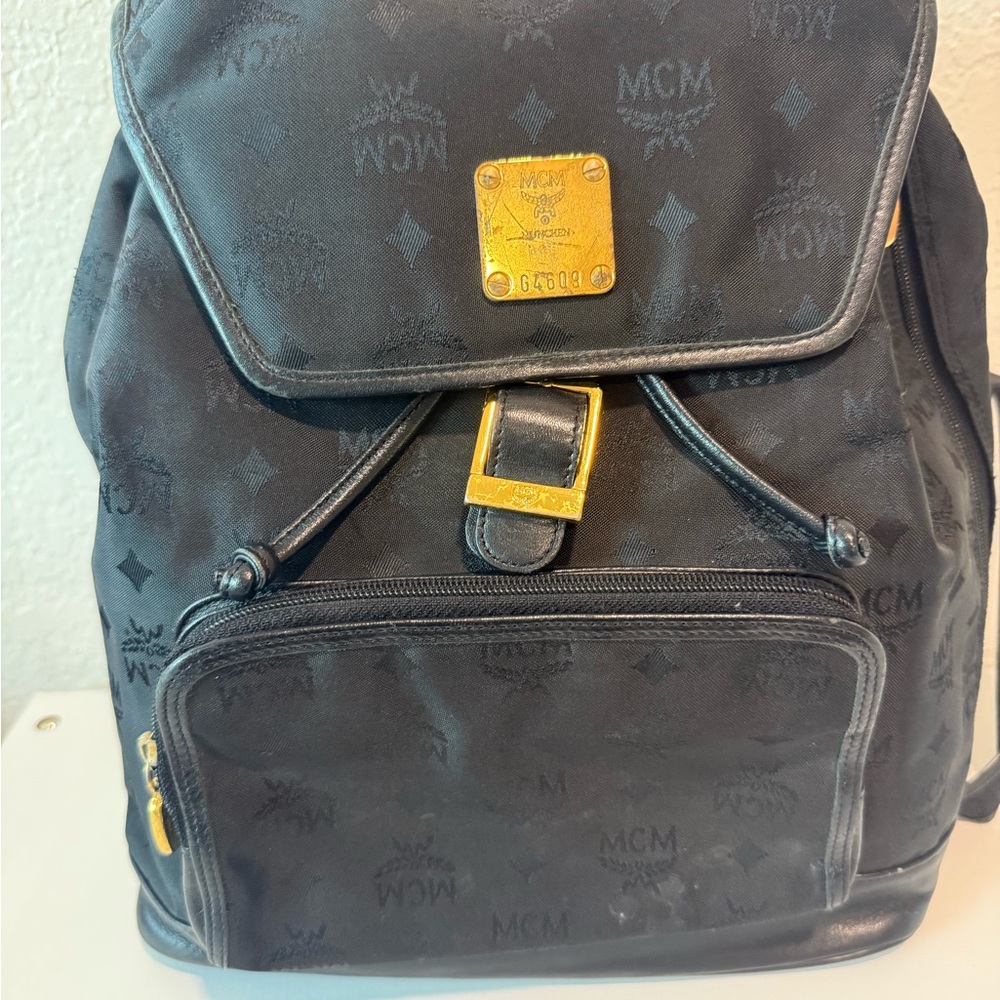 MCM Black and Gold Backpack